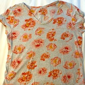 LOFT gray floral t-shirt